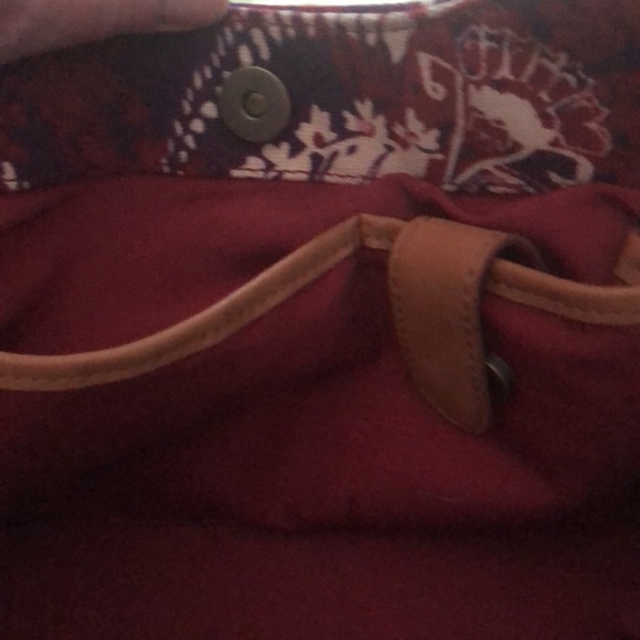 Talbots Purple Multicolor Paisley Medium Satchel Purse Handbag Bag - Picture 11 of 17